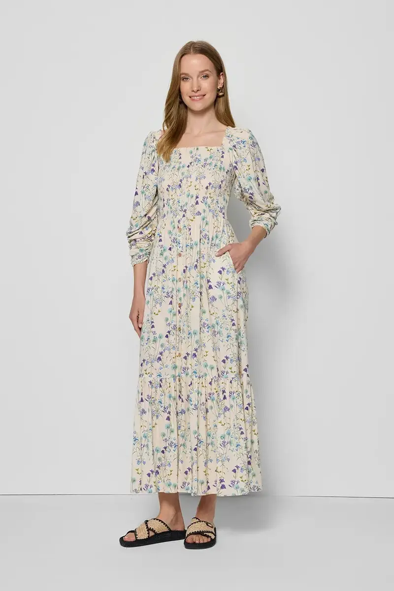 vestito PATRYA colore beige PATRYA KREMOWY miniatura 5