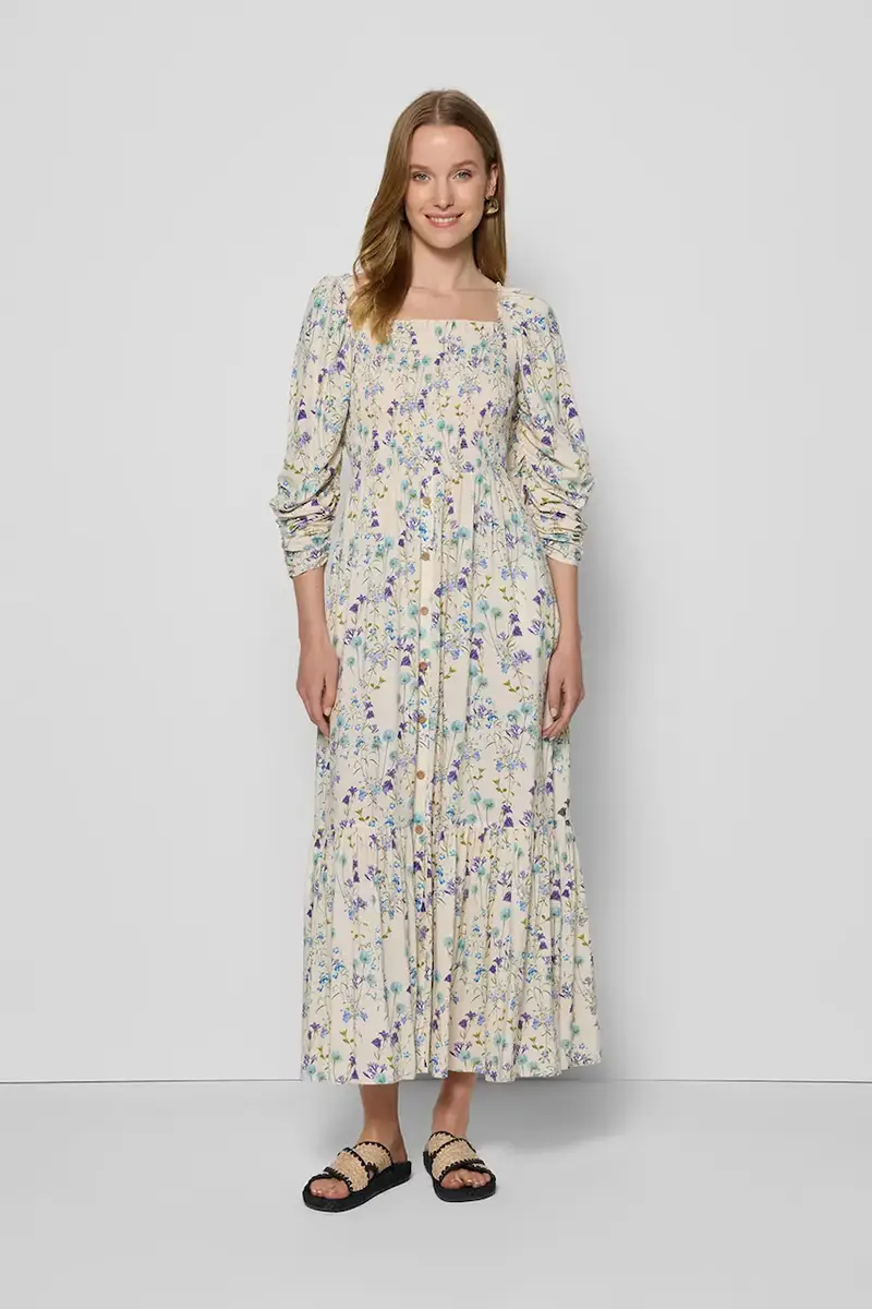 vestito PATRYA colore beige PATRYA KREMOWY