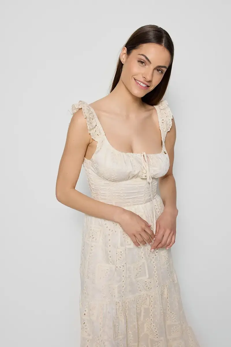 vestito ROCHELLE colore beige ROCHELLE KREMOWY miniatura 2