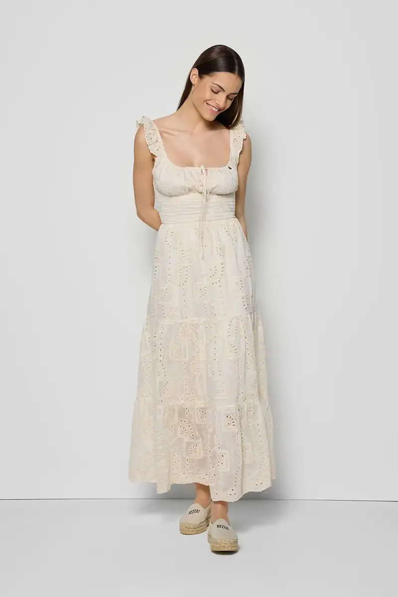 vestito ROCHELLE colore beige ROCHELLE KREMOWY