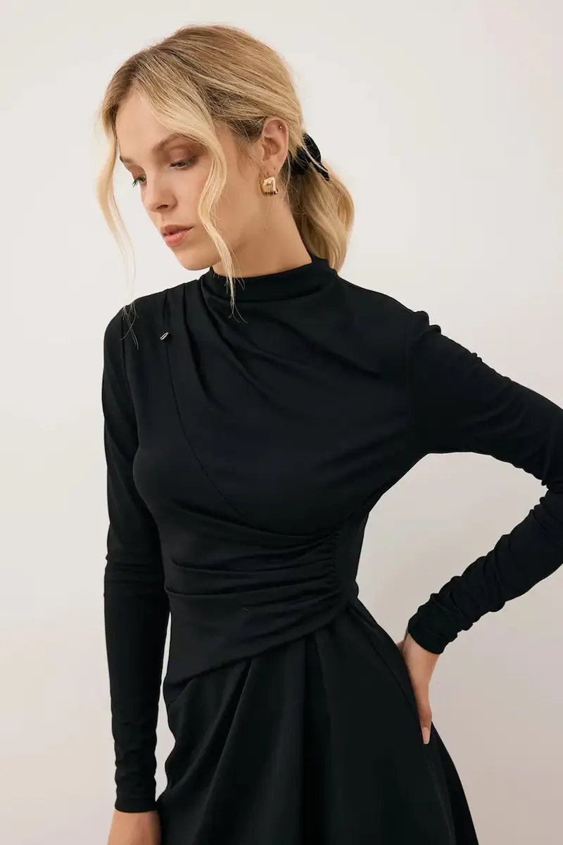 vestito SALOMEI colore nero SALOMEI CZARNY miniatura 2