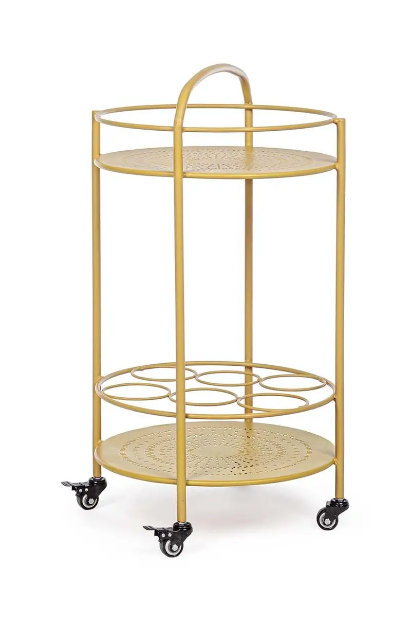 carrello con portabottiglie Burton Giallo