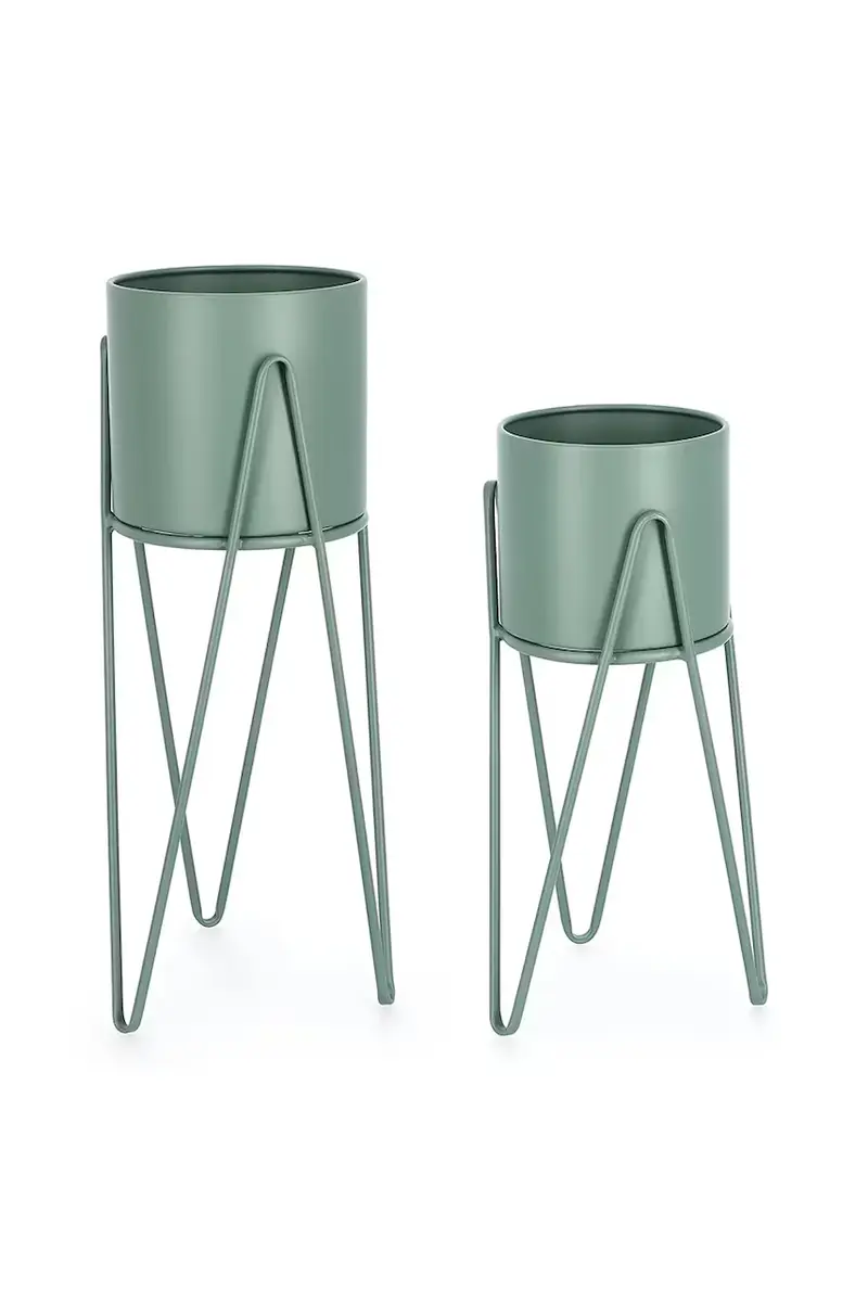 set vasi da fiori con cavalletto Madelyn pacco da 2 colore verde miniatura 2