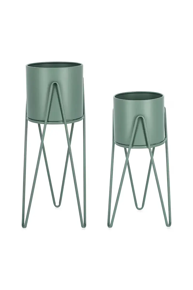 set vasi da fiori con cavalletto Madelyn pacco da 2 colore verde