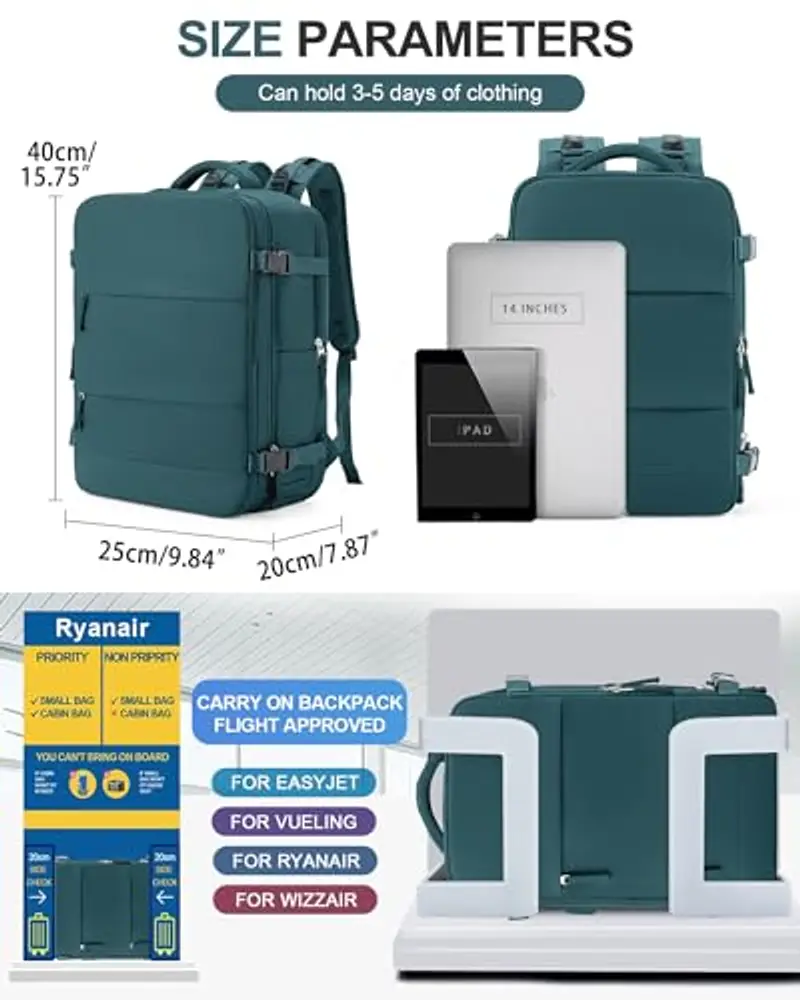 BJLFS Zaino da viaggio Blu 1600130 miniatura 3