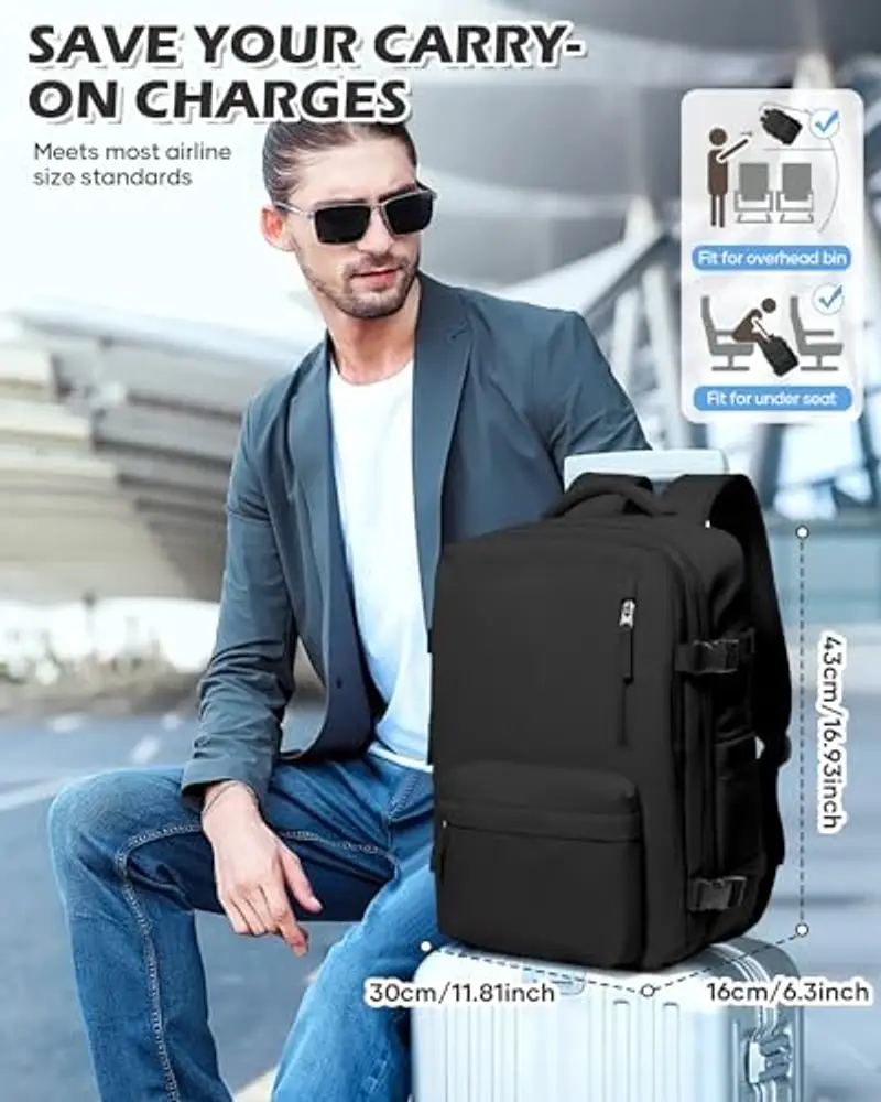 BJLFS Zaino da viaggio Nero 797665 miniatura 2