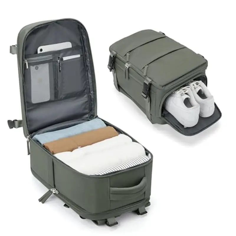 BJLFS Zaino da viaggio Donna Verde 1600133