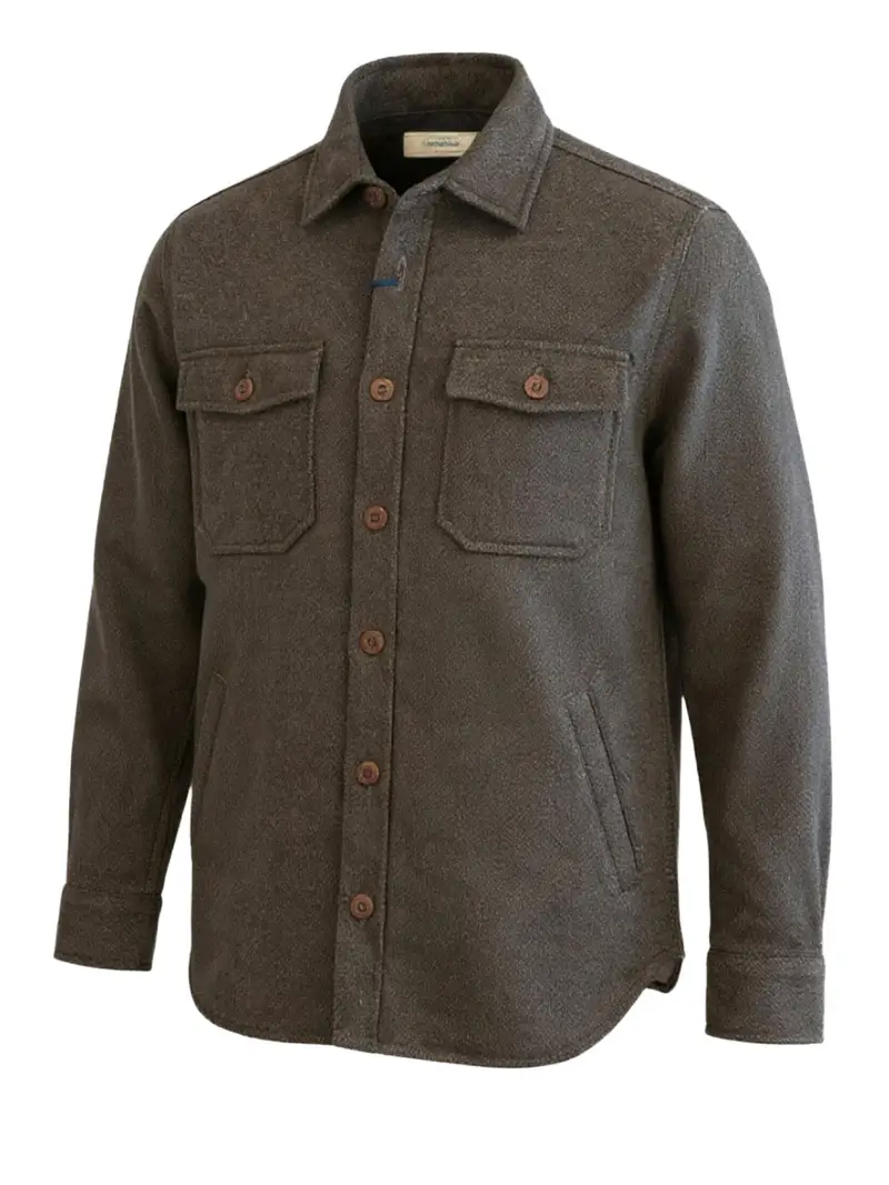 camicia casual blker da uomo - marrone