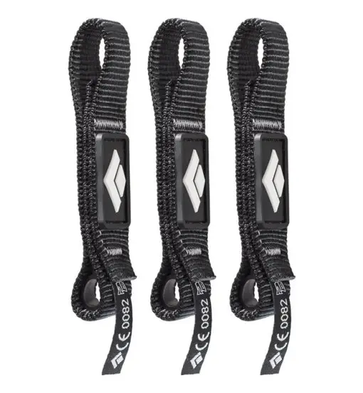 Diamond Dogbone 12cm 3-Pack - fettuccia da rinvio Black