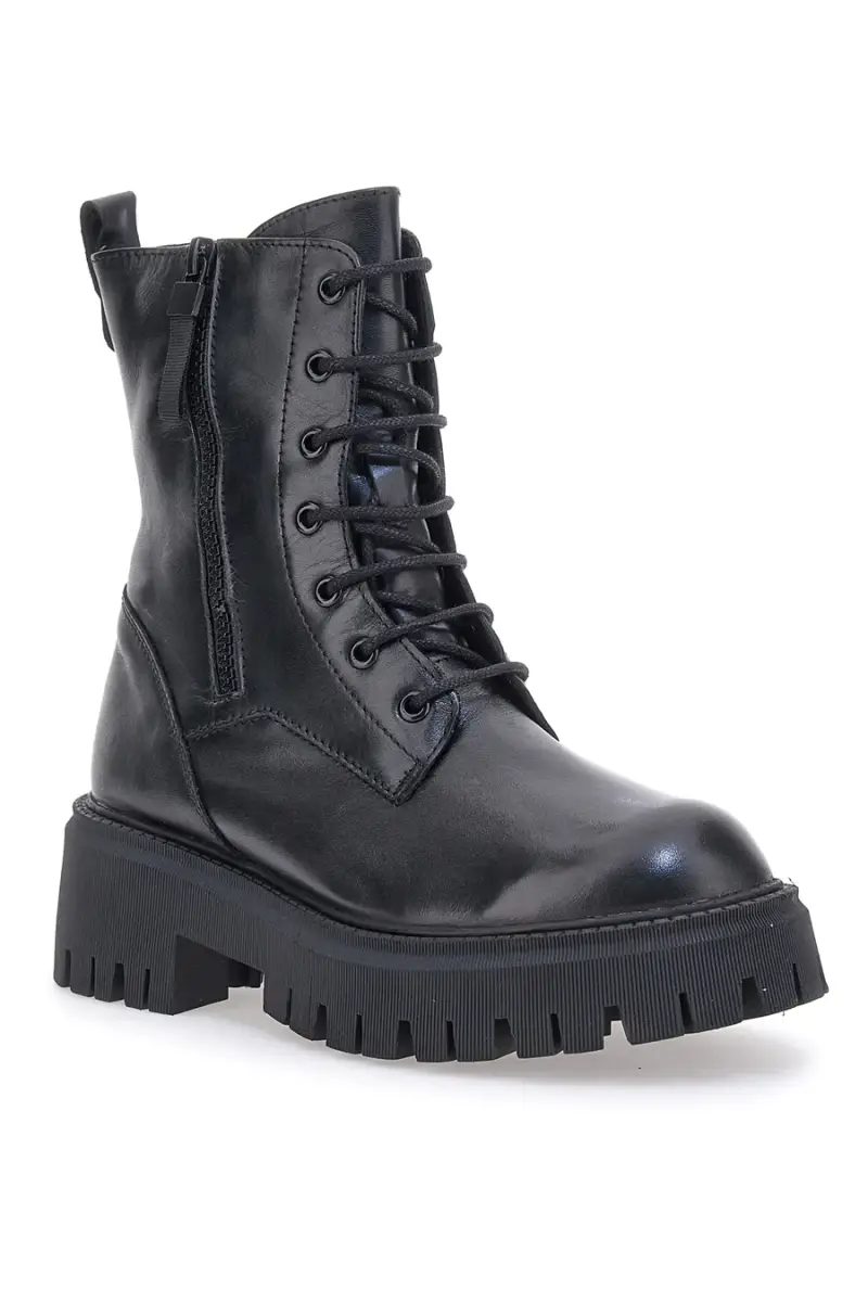 Anfibi Neri In Vera Pelle Black Shoot 20605 [NERO] miniatura 2