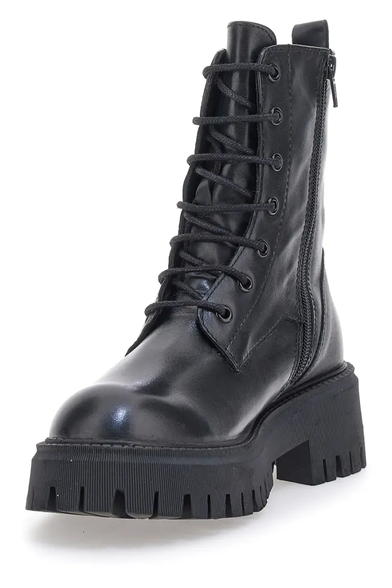 Anfibi Neri In Vera Pelle Black Shoot 20605 [NERO] miniatura 3