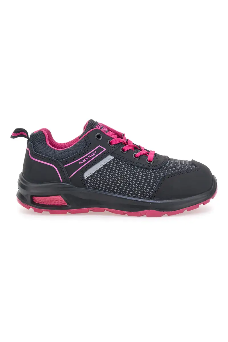 Scarpe antinfortunistiche nere e fucsia S1PL Black shoot PK23043 [NERO