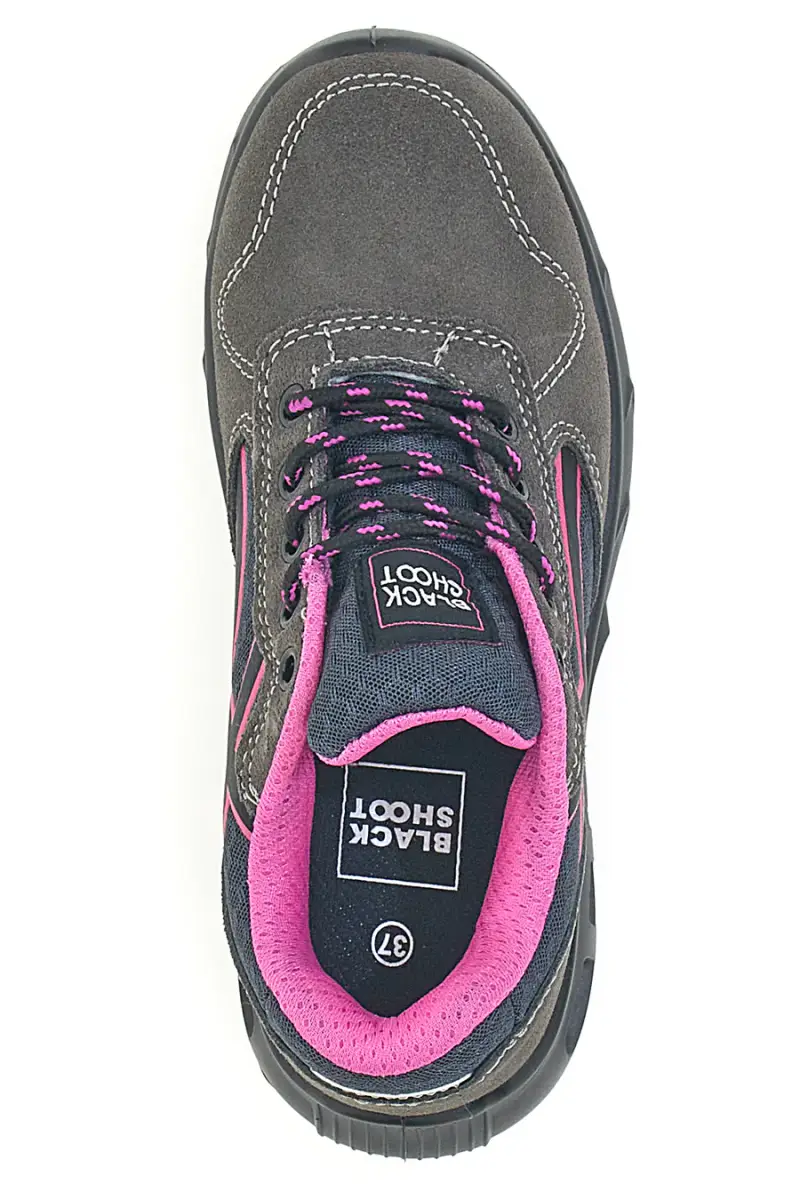 Sneakers antinfortunistiche grigie S1P in pelle Black shoot YL-5068-B [GRIGIO miniatura 3