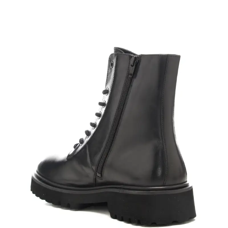 anfibi da uomo con targhetta logata sulla parte esterna neri miniatura 3