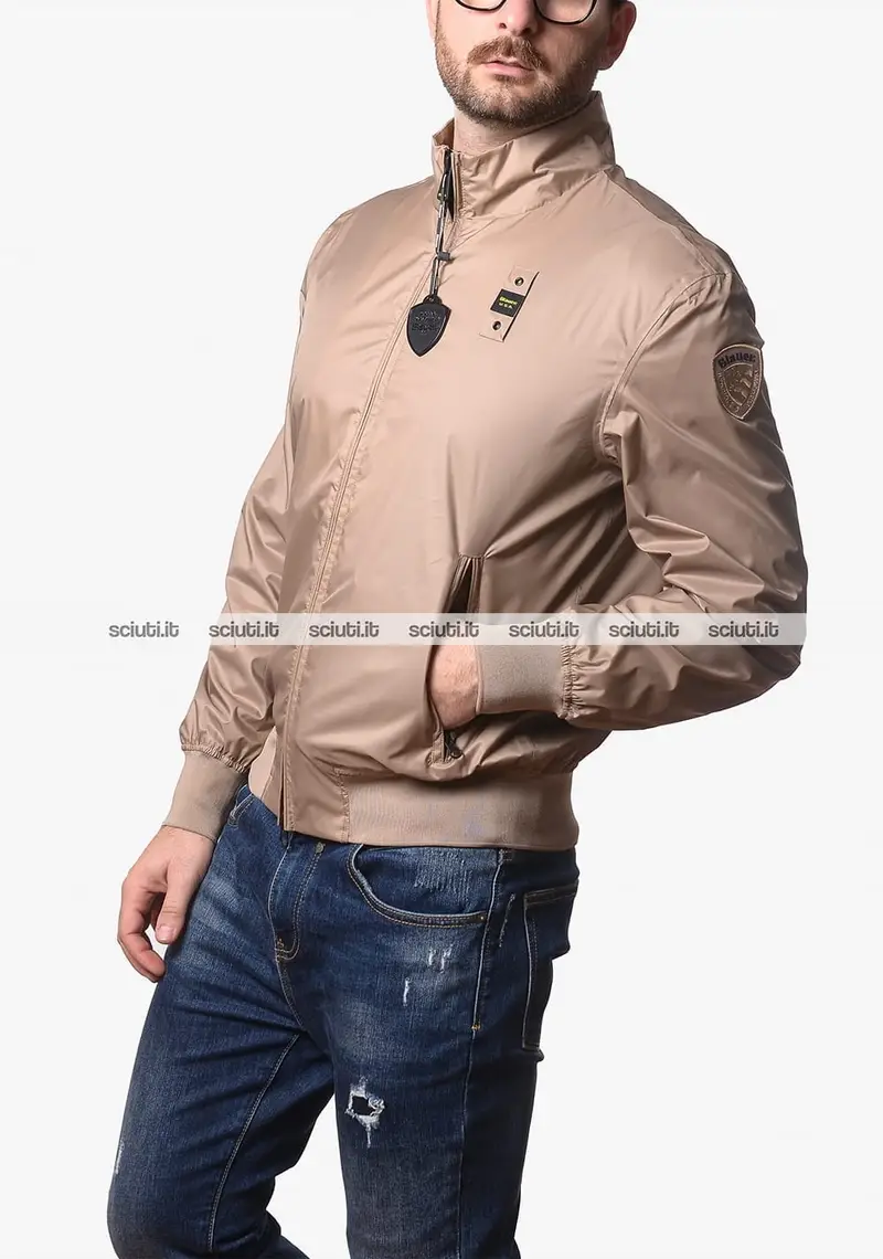 Bomber Blauer uomo beige foderato in cotone Duxbury