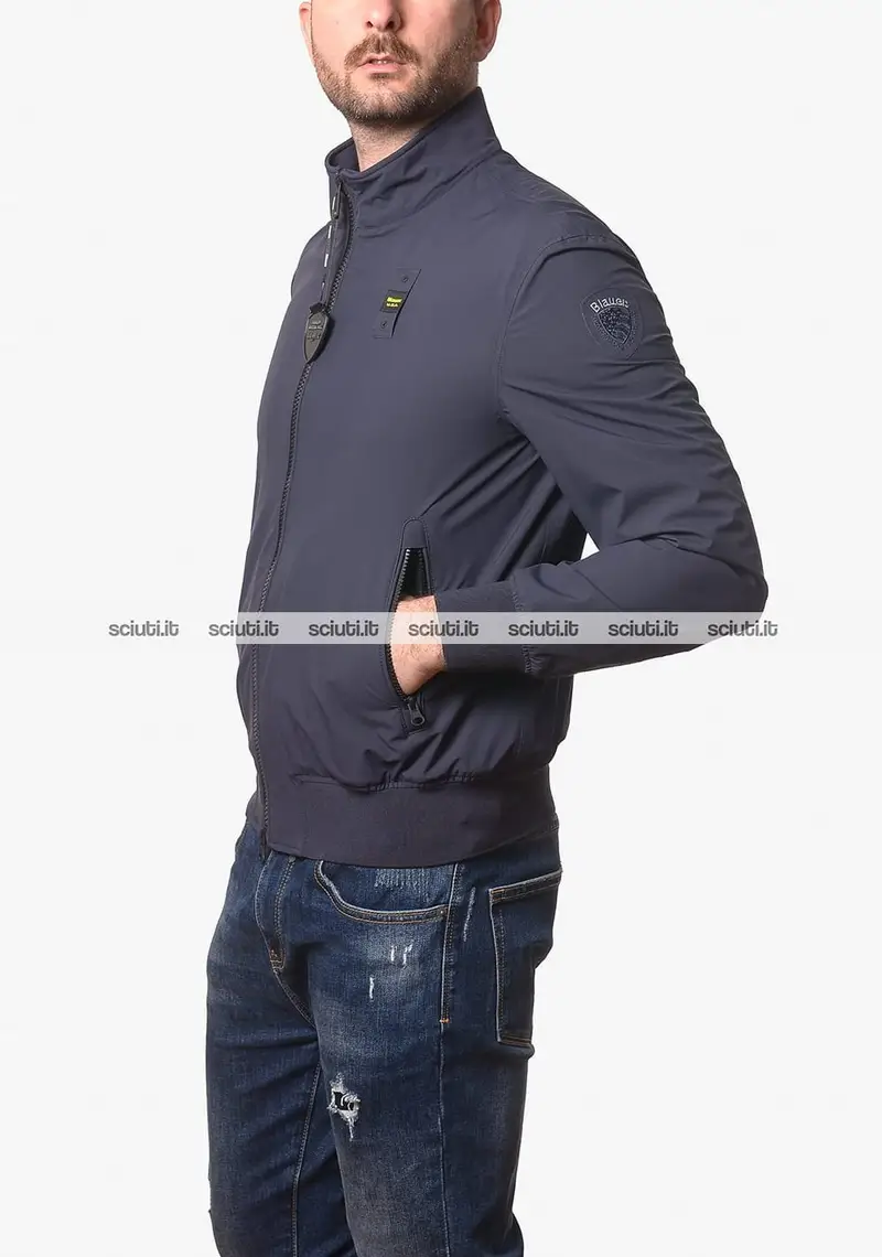 Bomber Blauer uomo blu scuro sfoderato Anson
