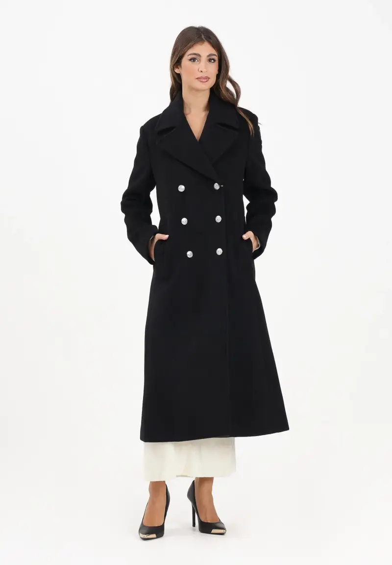 Cappotto lungo CHARLOTTE nero da donna miniatura 2