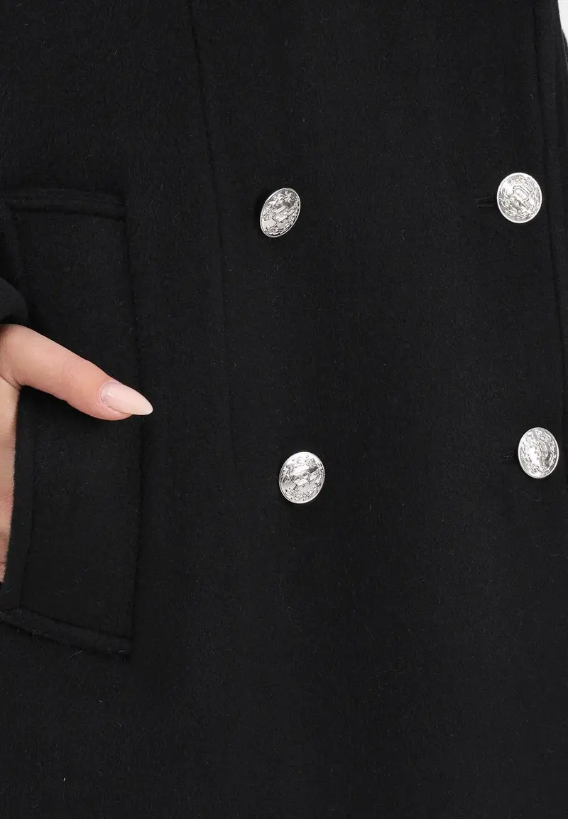 Cappotto lungo CHARLOTTE nero da donna miniatura 3