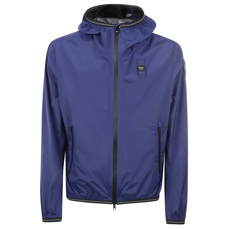 cerata uomo termosaldata in nylon blu con perfilo nero