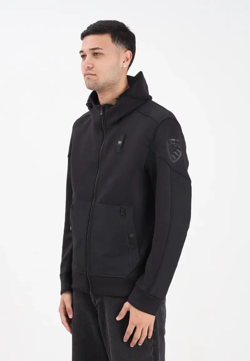 Felpa con cappuccio SCUBA SURFACE nera da uomo