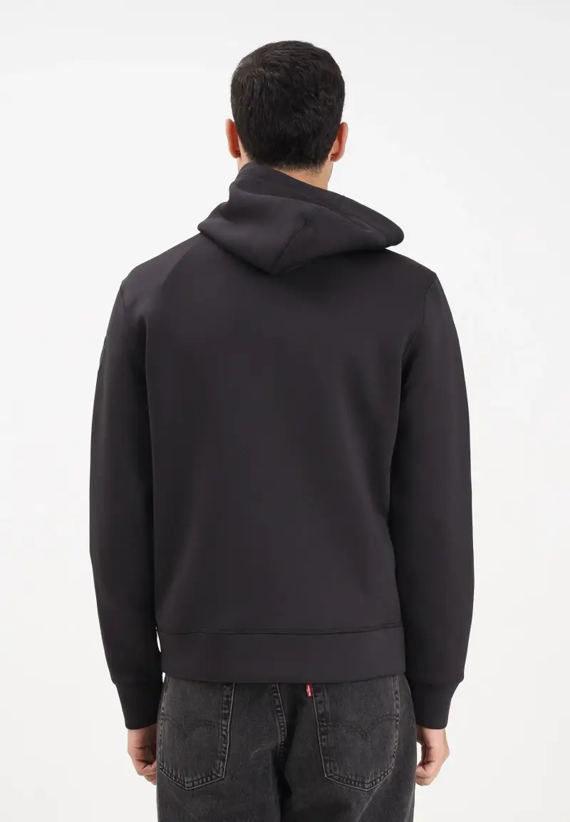 Felpa con zip Colby nera da uomo miniatura 3