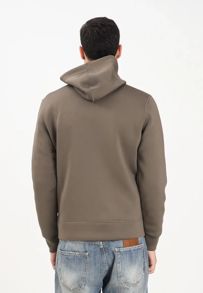 Felpa con zip Colby verde bosco da uomo miniatura 3