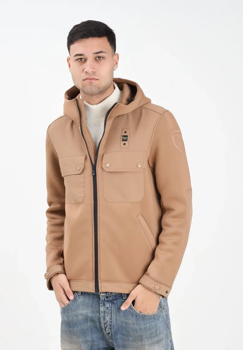 Felpa con zip SCUBA MULTITASCHE RODMAN tabacco da uomo miniatura 2