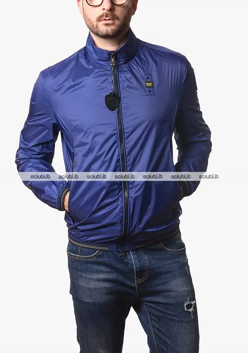 Giacca a vento Blauer uomo blu Kerwin in nylon leggero