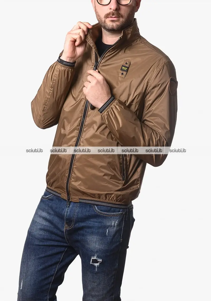 Giacca a vento Blauer uomo marrone Kerwin in nylon leggero