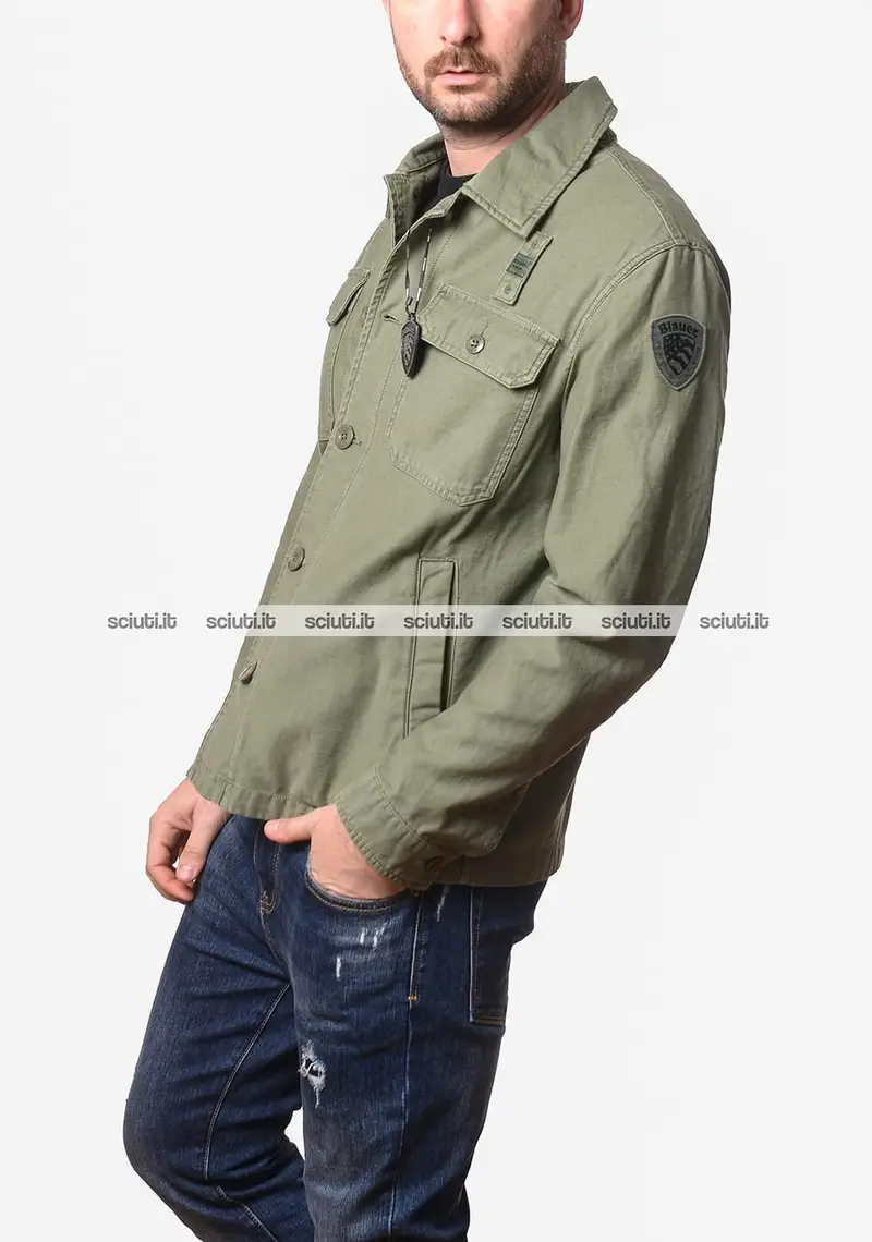 Giacca Blauer uomo verde scuro Goodale Dyed overshirt