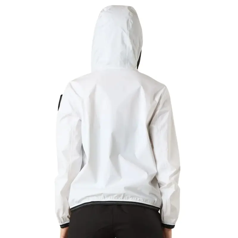 giacca da donna nay in tessuto tecnico con cappuccio e cuciture termosaldate bianca miniatura 3