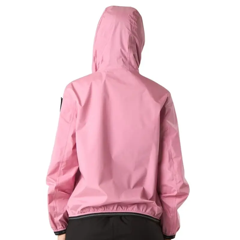 giacca da donna nay in tessuto tecnico con cappuccio e cuciture termosaldate rosa miniatura 3