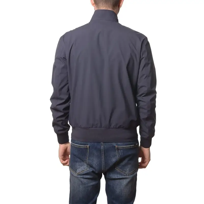 giacca da uomo anson in neoprene con fondo e polsini elasticizzati a costine blu miniatura 3