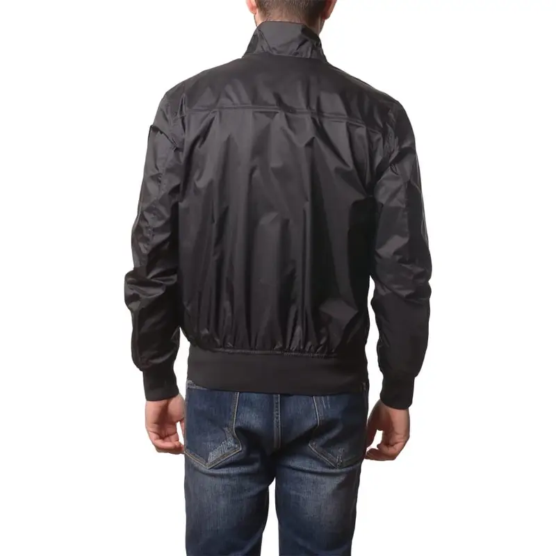 giacca da uomo duxbury in nylon con fondo e polsini elasticizzati a costine nera miniatura 2