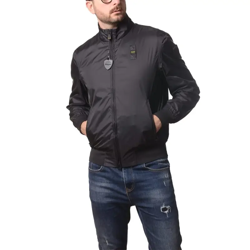 giacca da uomo duxbury in nylon con fondo e polsini elasticizzati a costine nera miniatura 3