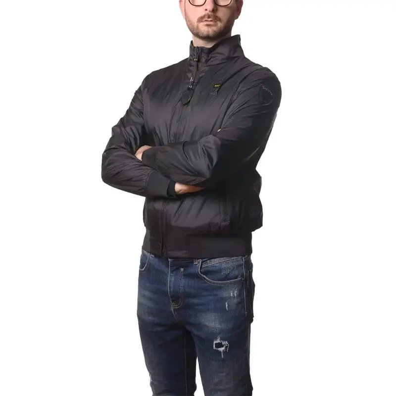 giacca da uomo duxbury in nylon con fondo e polsini elasticizzati a costine nera miniatura 4