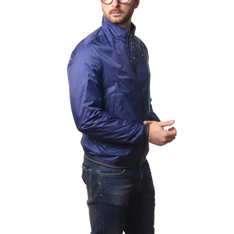 giacca da uomo kerwin in nylon metallico blu