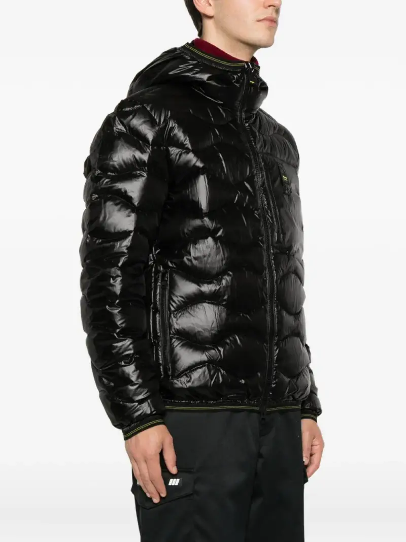 Giacca trapuntata nera con cappuccio Nero miniatura 2