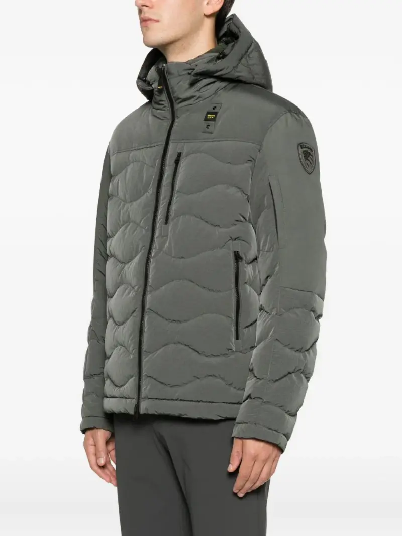 Giacca trapuntata verde con cappuccio miniatura 3