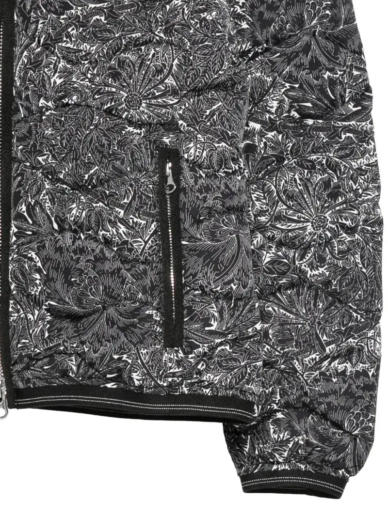 Giubbino Camelia a fiori nero miniatura 3