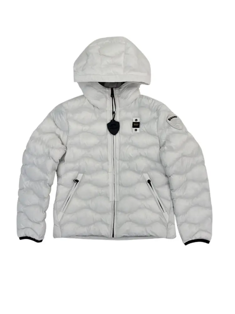 giubbotto bianco bambino logo sul braccio