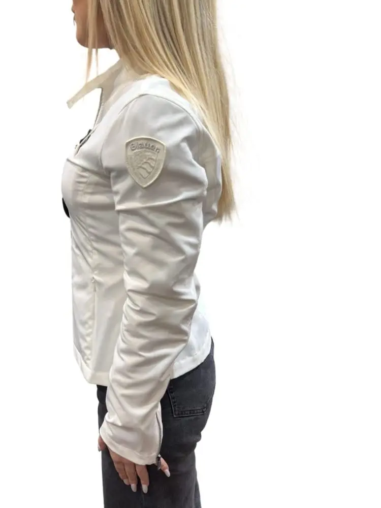 giubbotto bianco donna logo sul braccio miniatura 2