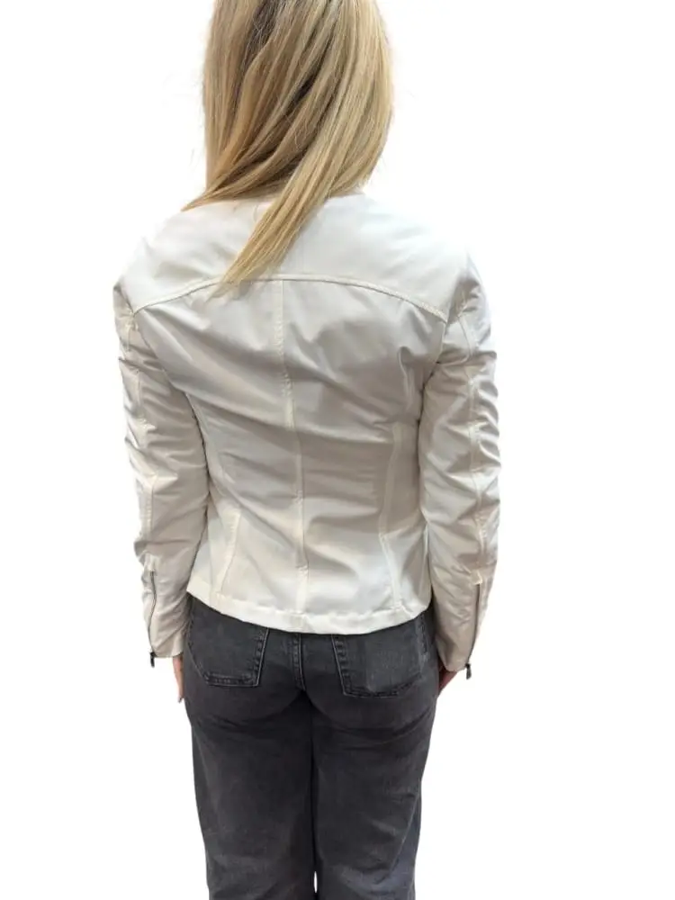 giubbotto bianco donna logo sul braccio miniatura 3