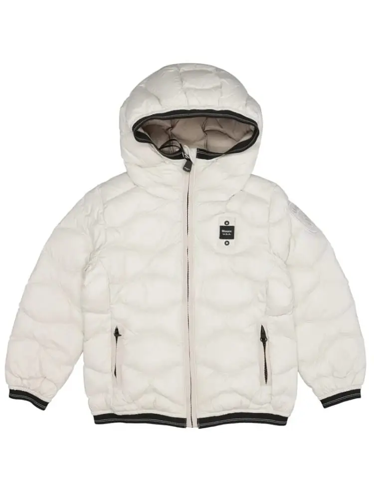 giubbotto bianco ragazza con logo