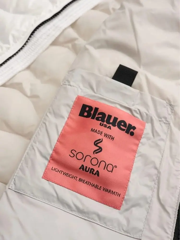 giubbotto bianco ragazzo smanicato con logo miniatura 2