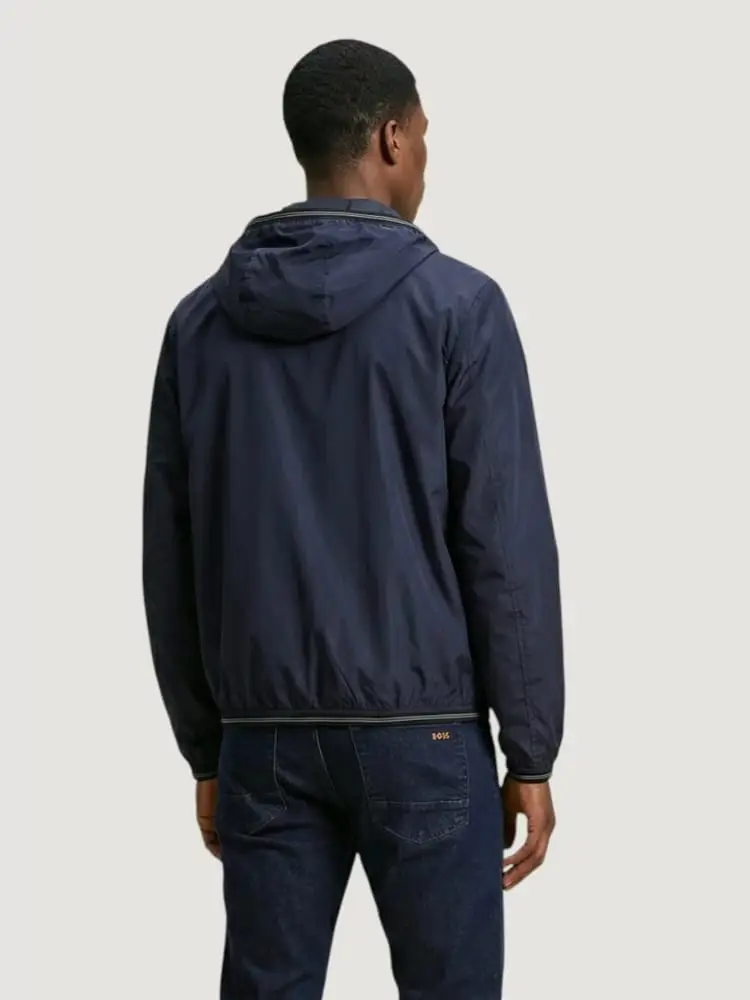 giubbotto blu navy uomo liscio logo sul braccio miniatura 2