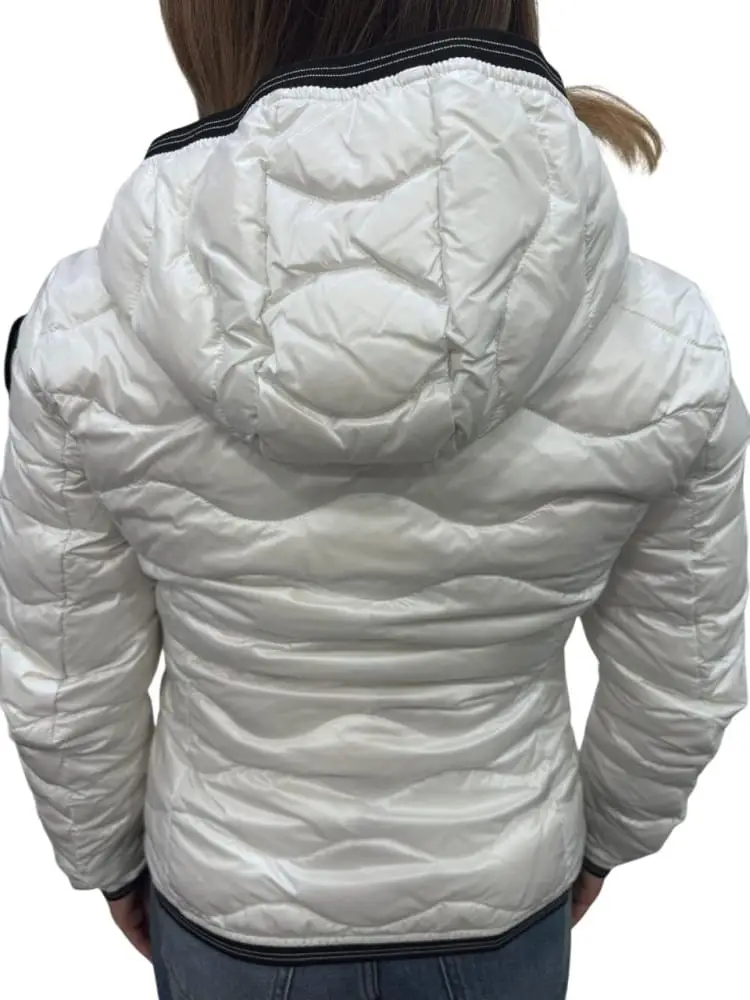 giubbotto crema donna logo sul braccio miniatura 3