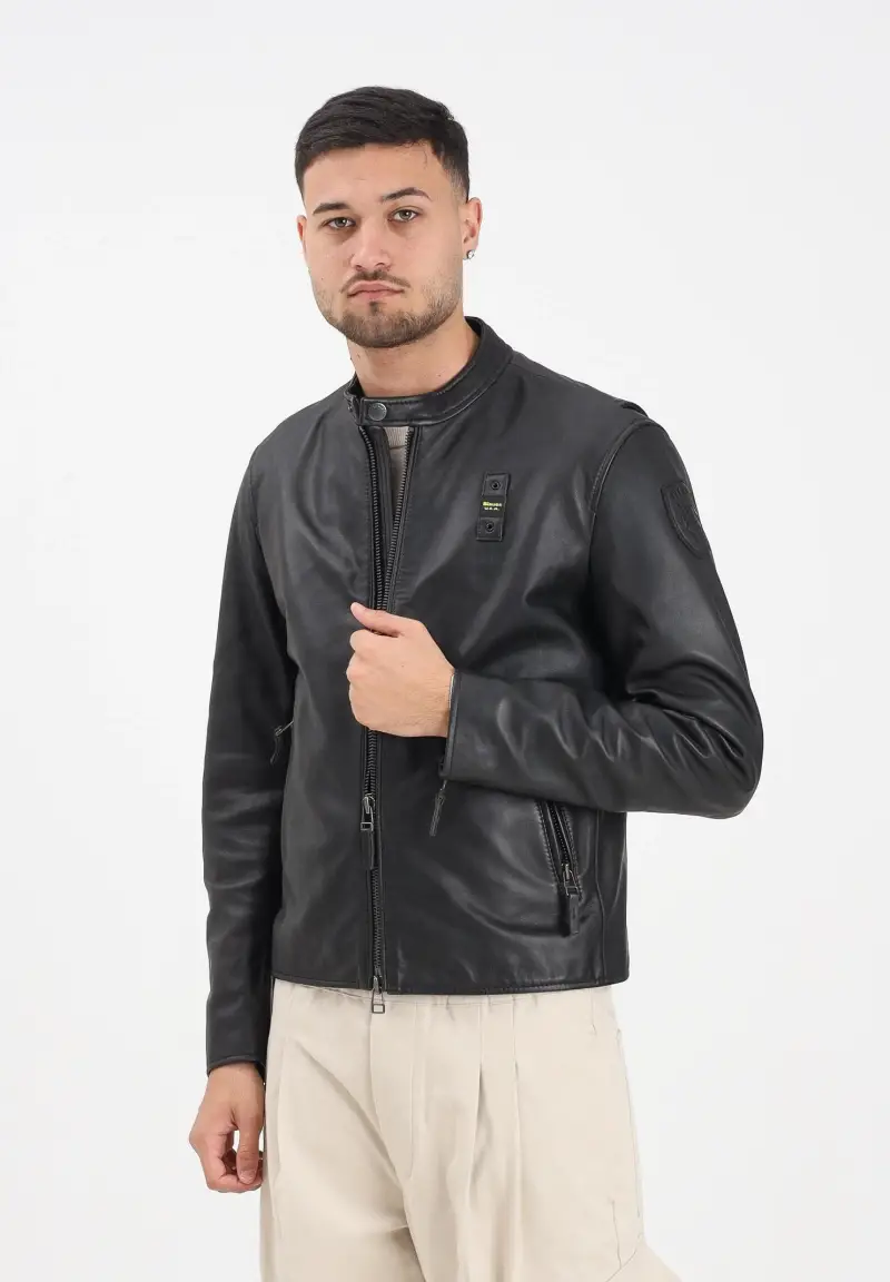 Giubbotto di pelle RIPLEY nero da uomo miniatura 2