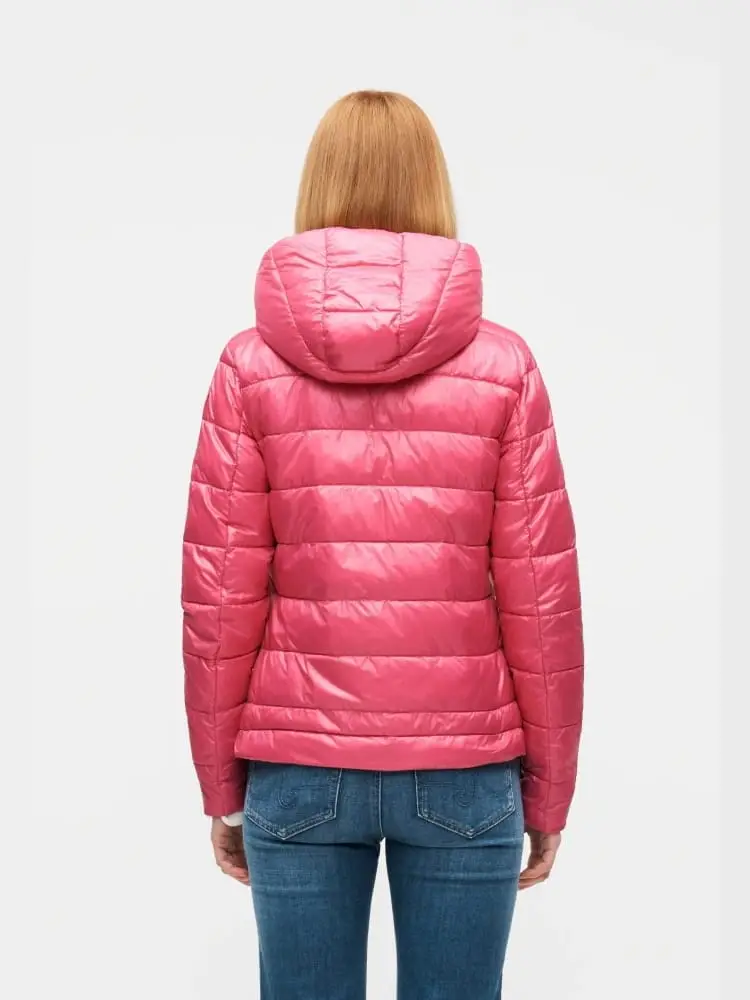 giubbotto fucsia ragazza con logo miniatura 2