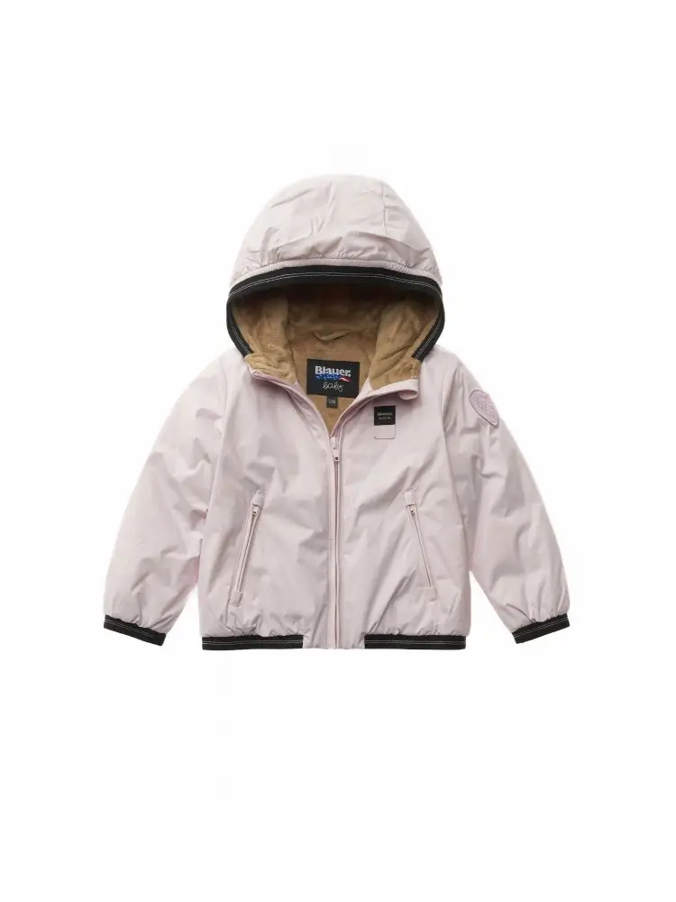 giubbotto infant con interno in pelliccia edith baby rosa